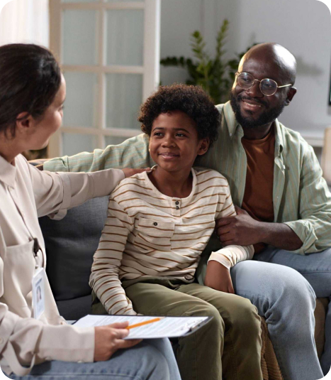 Family in therapy session